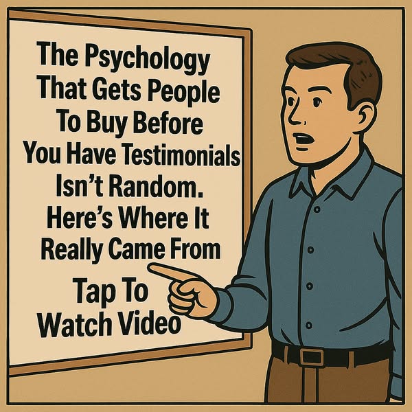 This ad uses a cartoon style to present a sales psychology concept. It suggests that there's a method to getting peo