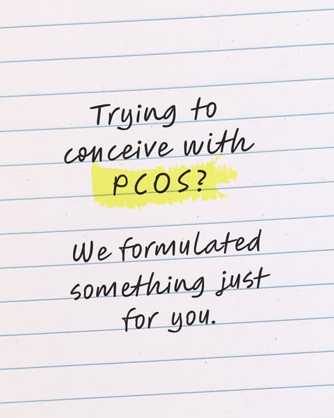 This image ad, designed in the style of a handwritten note, targets individuals with PCOS who are trying to conceive. Th
