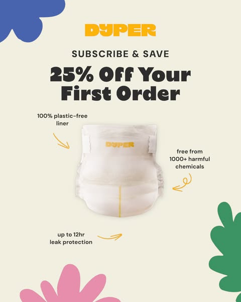 This image ad for Dyper highlights the brand's commitment to sustainability and safety by showcasing its plastic-fre