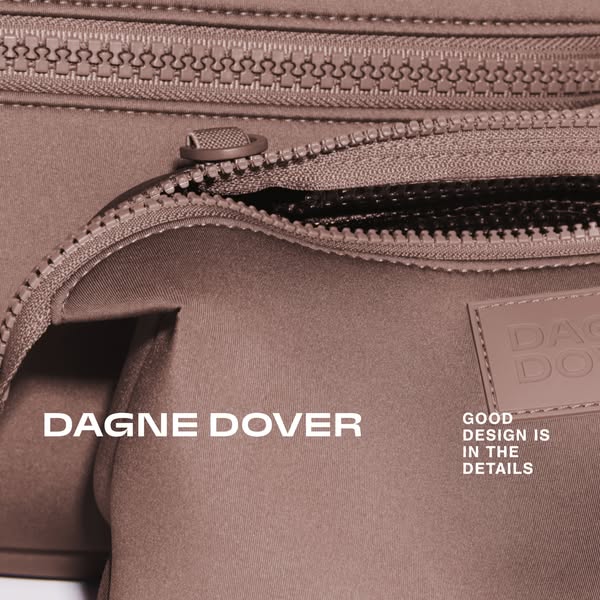 This ad features a close up image of a Dagne Dover bag to highlight the brand's quality and attention to detail.