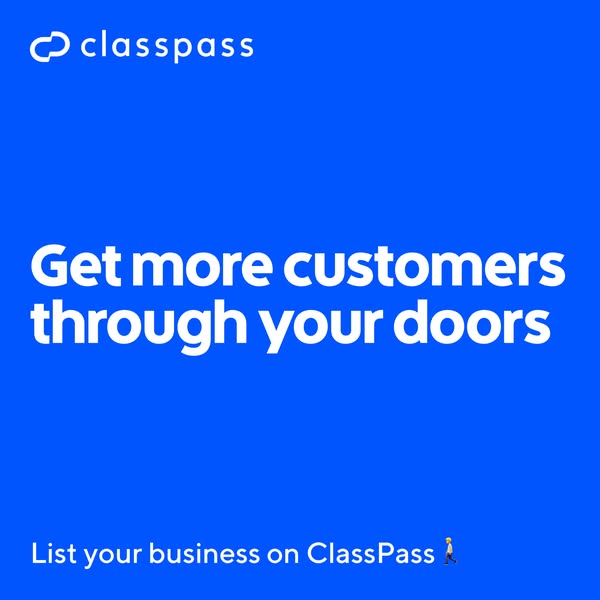 This ad for ClassPass is designed to attract new business partners to the platform. It features a simple design with a b