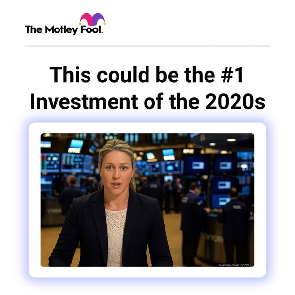 This ad from The Motley Fool promotes the #1 investment of the 2020s. The ad is a video of a woman talking in front of a