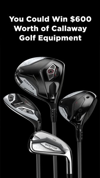 This ad promotes a sweepstakes where the winner will win $600 worth of Callaway golf equipment. The equipment is display