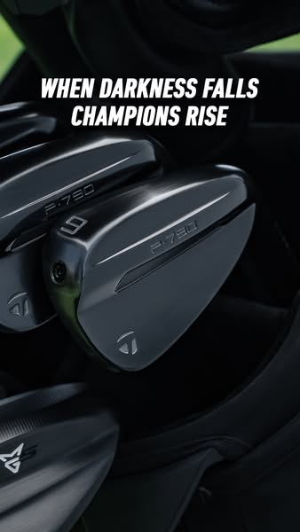 This ad features a close-up of TaylorMade golf clubs in a dark golf bag. The headline is an inspirational message aimed