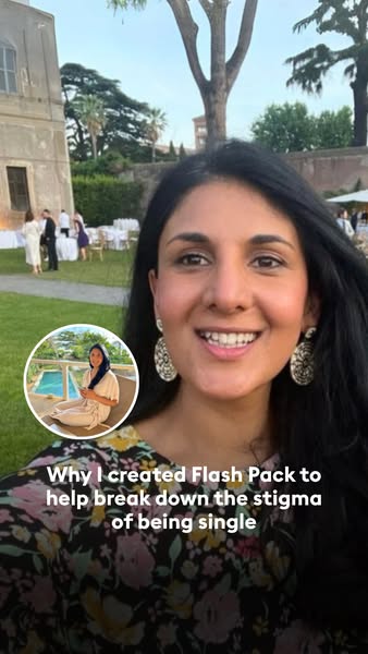 This image ad features the creator of Flash Pack, who is sharing why she created the brand, to break down the stigma of 