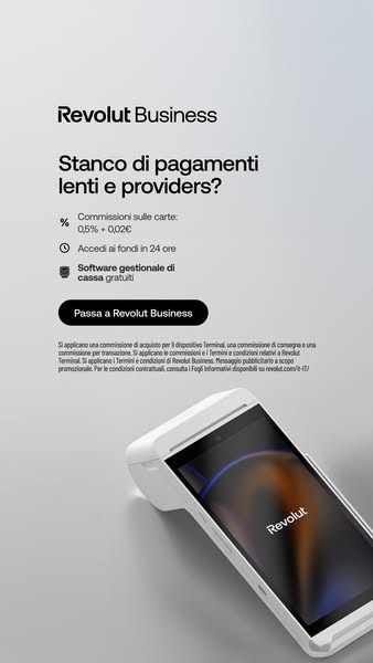 This ad promotes Revolut Business, a financial service for businesses. The ad highlights benefits such as card commissio