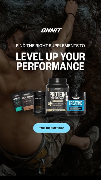 This ad from Onnit promotes their supplement line by prompting users to take the Onnit quiz to find the right supplement
