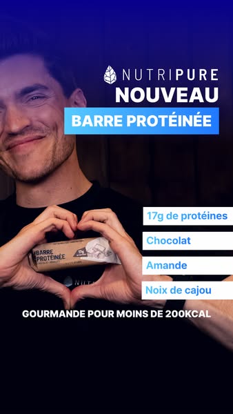 This ad showcases the Nutripure protein bar, emphasizing its high protein content and delicious flavors, while also high