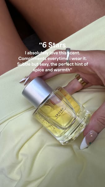 This ad features a product review from a satisfied customer. The customer raves about the scent, describing it as sexy a