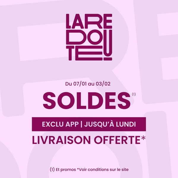 This is an advertisement for La Redoute, promoting a limited-time sale available exclusively through their app.