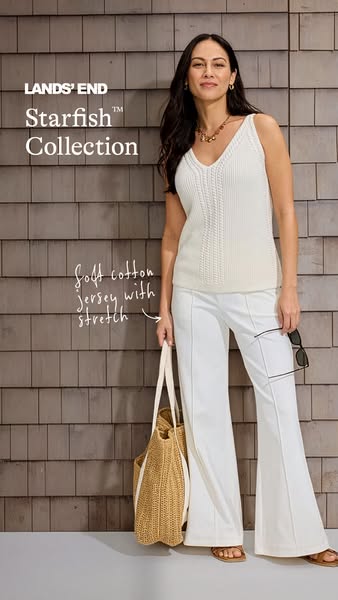 An ad for Lands' End featuring a model wearing pieces from the Starfish Collection.