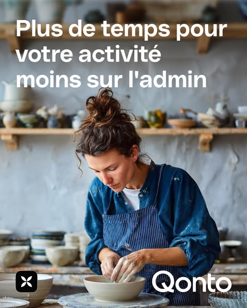 The image ad features a woman working on a pottery project, visually demonstrating a creative profession. The headline s