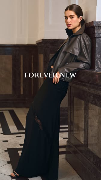 Image ad for Forever New featuring a model wearing their apparel.