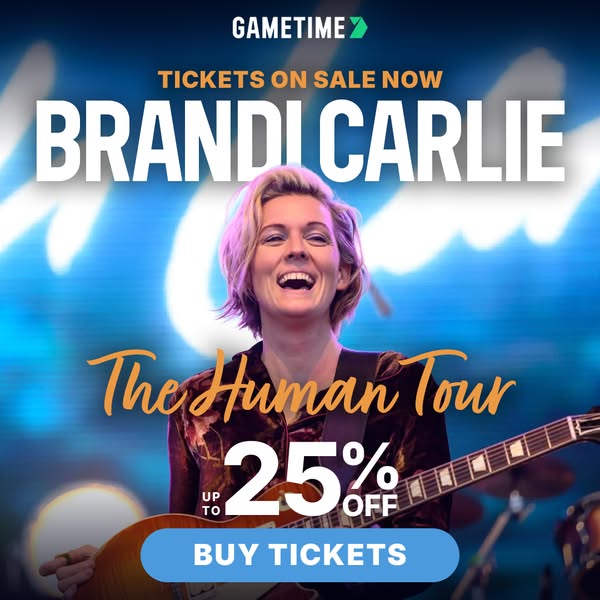 This ad promotes tickets for Brandi Carlile's 'The Human Tour' through Gametime. The ad features a vibrant i