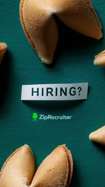 This ad for ZipRecruiter uses fortune cookies and the question "Hiring?" to grab the attention of potential em