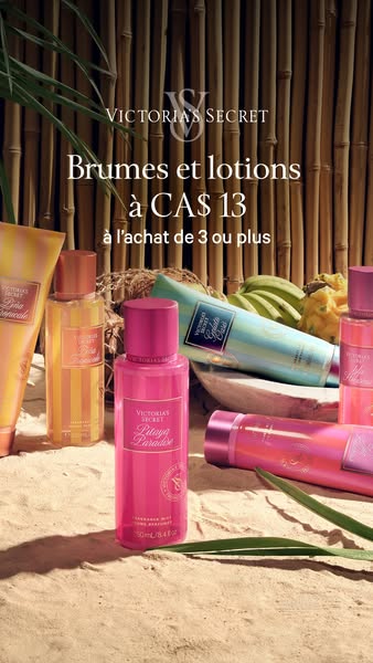 This ad for Victoria's Secret promotes a sale on their mists and lotions. The ad features a shot of the products sur