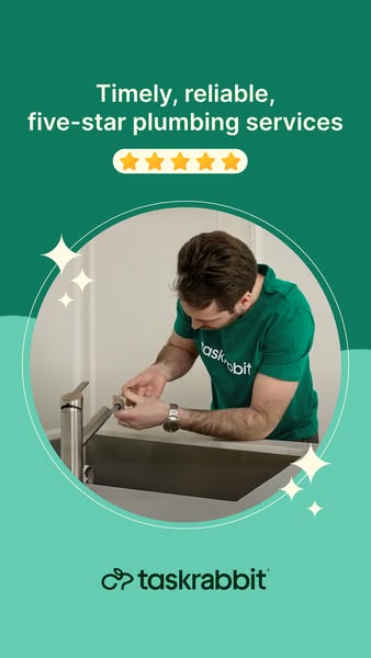 This ad for TaskRabbit features a plumber repairing a faucet. The ad highlights the company's timely, reliable, and 