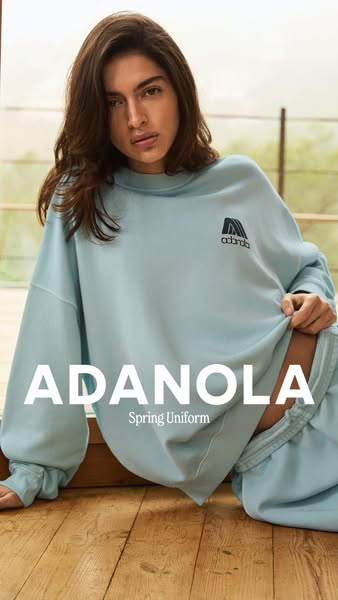 This ad features a person wearing a matching sweatshirt and sweatpants outfit. The ad aims to showcase the brand's s