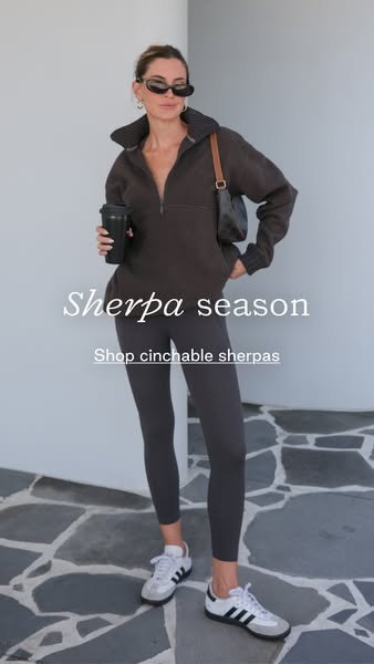 An advertisement for cinchable sherpas.