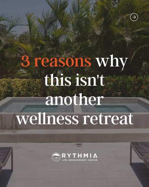 This ad for Rythmia Life Advancement Center uses the headline “3 reasons why this isn’t another wellness retreat” to gra