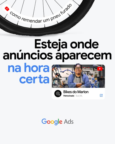 This Google Ads image ad promotes the platform as a way to reach audiences at the right time. The ad features a bicycle 