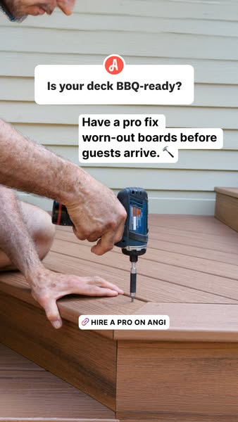 This ad for Angi presents the problem of deck maintenance for homeowners by asking if their deck is "BBQ-ready&quot