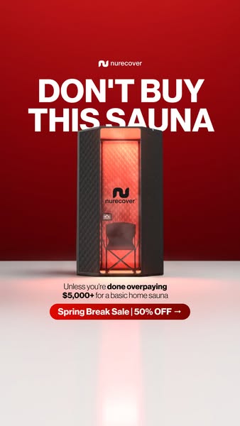 This Meta image ad is designed to entice those shopping for a home sauna. The ad begins with a counterintuitive statemen