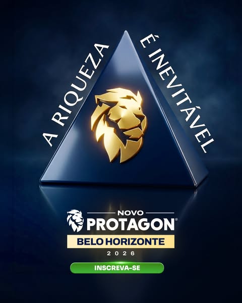 This image ad promotes Novo Protagon Belo Horizonte 2026 with the message that wealth is inevitable.