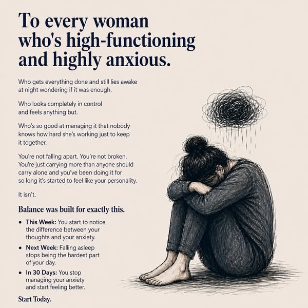 The ad speaks to 'every woman who's high-functioning and highly anxious' by illustrating the struggles of so