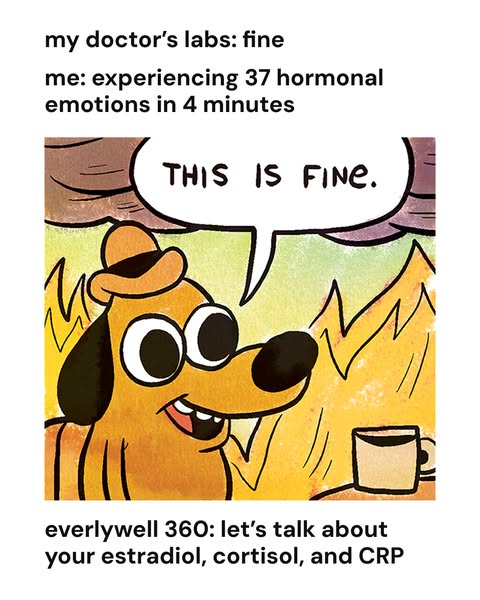 This ad uses a popular meme format to highlight the contrast between normal lab results and the experience of hormonal e