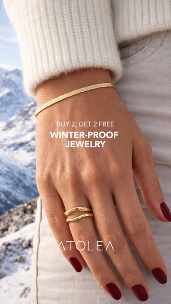 An ad for Atolea jewelry featuring a buy two get two free offer on winter-proof jewelry.