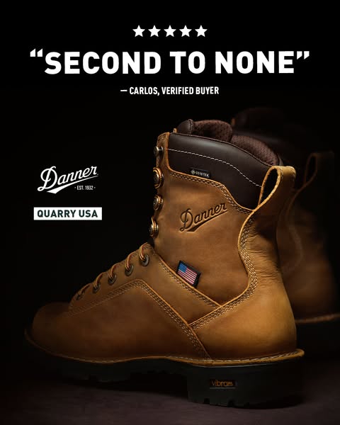 This ad for Danner Boots uses a customer testimonial to showcase that they are 'second to none'.