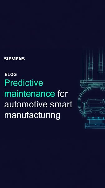 This ad promotes a Siemens blog post about predictive maintenance for automotive smart manufacturing. It targets profess