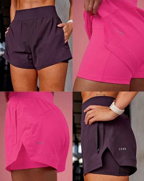 An ad showcasing the brand's shorts in two color options.