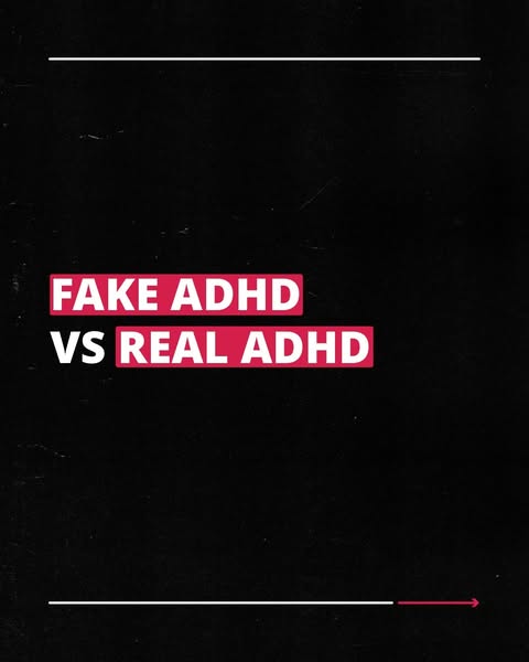 This image ad draws a comparison between "fake" ADHD and "real" ADHD.