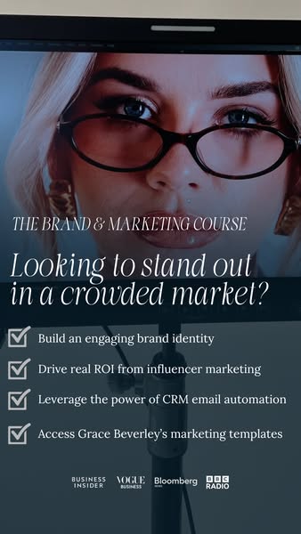 The image is an advertisement for The Brand & Marketing Course. It targets individuals who are looking to differenti