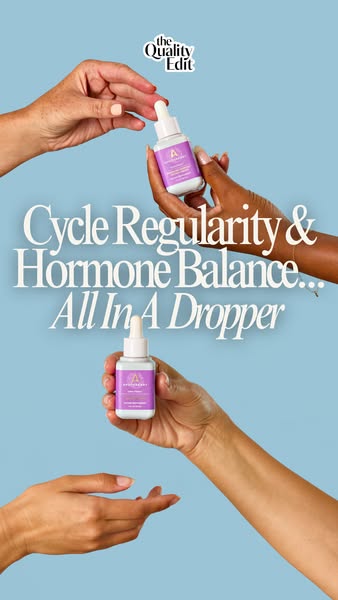 This image ad features the brand Ayushara promoting their product for cycle regularity and hormone balance. The ad showc