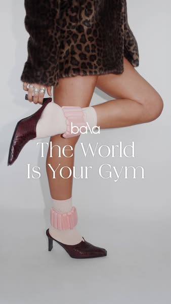 This ad by Bala promotes its weighted wrist and ankle bands. The ad features a stylish model wearing the bands with a fa