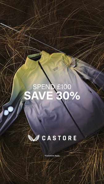 This ad promotes Castore activewear with an offer of 30% off for customers who spend 100 pounds or more.