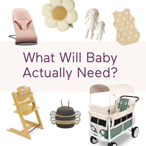 This ad features a variety of baby products and asks the question, "What Will Baby Actually Need?"