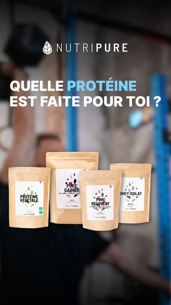 This ad for Nutripure protein powder products poses the question: Which protein is made for you?