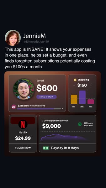 An app user shares their positive experience using the app and screenshots are shown of the app's user interface. Th
