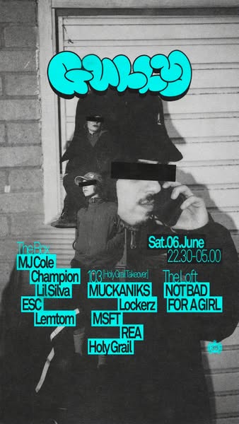 This image ad promotes a live music event, "Gully", featuring several artists at The Loft venue on June 6th. T