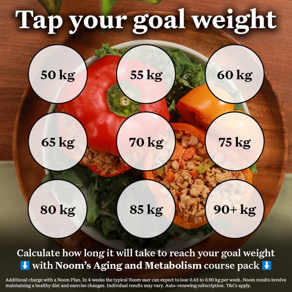 The image ad prompts users to tap on their goal weight, and it will then calculate how long it will take to reach that w