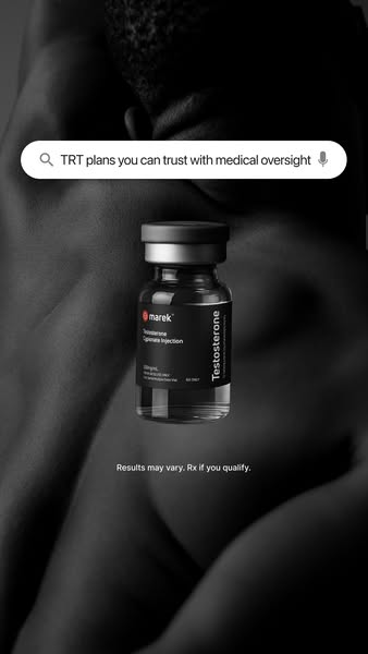 This ad for Marek Health uses the format of a native search result to drive interest in their TRT plans. The ad targets 