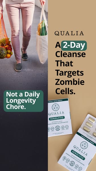 This image ad promotes Qualia Senolytic, a 2-day cleanse that targets zombie cells.