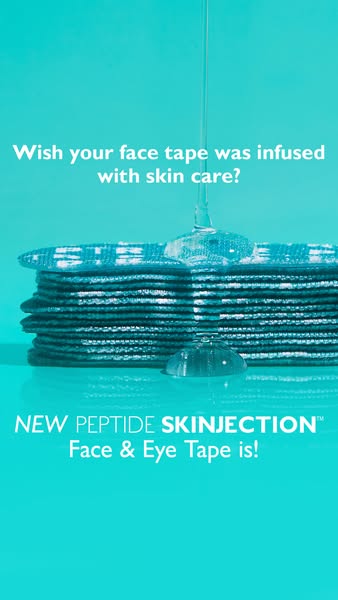 This image ad showcases the product, "NEW PEPTIDE SKINJECTION™ Face & Eye Tape", and asks "Wish your 