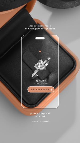 This ad, designed to look like a phone UI, promotes jewelry as a special gift for Valentine's Day.