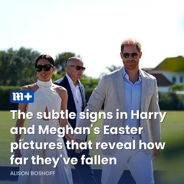 This ad uses the image of Harry and Meghan, claiming to highlight the subtle signs in their Easter photos that reveal ho