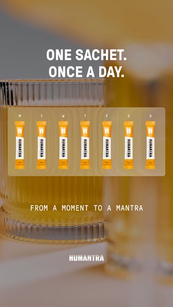 Ad for Humantra, which presents its product as an integral part of a daily self-care ritual, emphasizing ease and consis